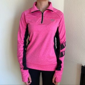 Victorias Secret PINK 1/4 zip bright pink running jacket sz XS